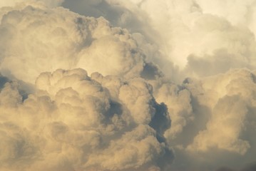 Dramatic storm clouds before sunset.