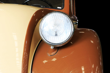 Close Up of Front of a Vintage Car