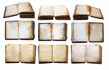 Obraz premium vintage books set isolated