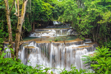 waterfall huay mae khamin in Kanchanaburi province,Thailand