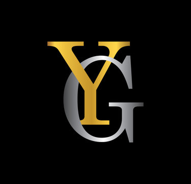 YG initial letter with gold and silver