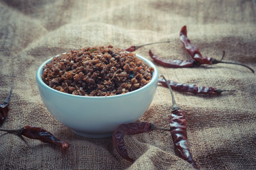 chili paste thai food ,made from grilled fish