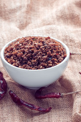 chili paste thai food ,made from grilled fish