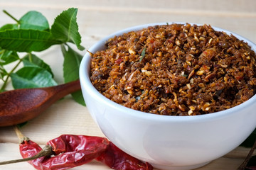 chili paste thai food ,made from grilled fish