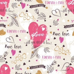 Background with  red valentine heart , flower, wishes text,  vec
