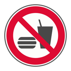 Schild Verbot Essen und Trinken 