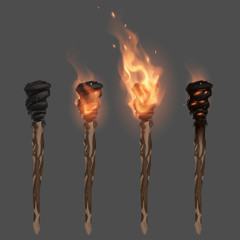 Torch with flame © d1sk