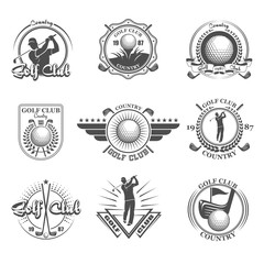 Golf emblems set