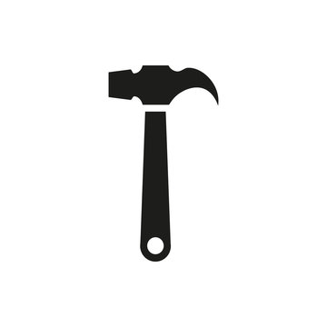 Simple hand saw isolated symbol. Tools carpenter, repairmen. Sawing. Black icon on white background, minimal design.