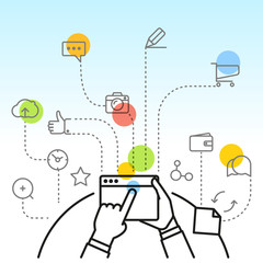 Different hand-drawn doodle elements pattern. Abstract seamless