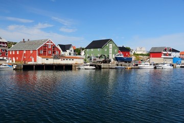 Fototapeta na wymiar Norway - Lofoten. Henningsvaer village fishing harbor.
