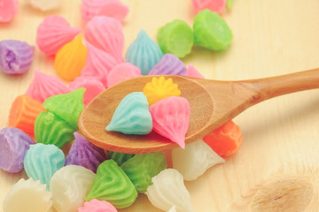 Aalaw thai candy dessert with filter effect retro vintage style