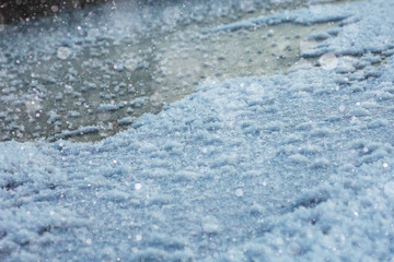 texture of frost crystals background