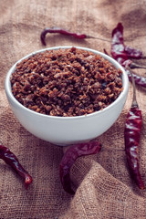 chili paste thai food ,made from grilled fish