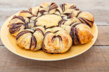 Homemade Pastry With Chocolate and Cocoa Cream