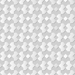 Vector damask seamless 3D paper art pattern background 039 Check Geometry
