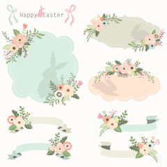 Floral Easter Frames and Banners Set