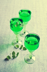 Transparent green drink