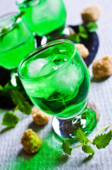 Transparent green drink