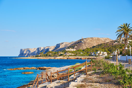 Denia Las Rotas beach in Mediterranean Spain