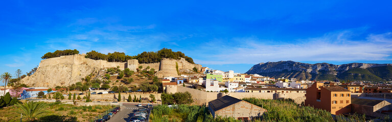 Denia castle and village panoramic view Alicante