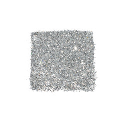 Abstract square of silver glitter sparkle on white background for your design