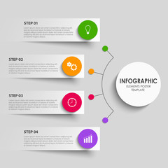 Info graphic with abstract design stickers indicators template