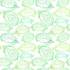 Origami turtles drawing illustration