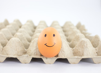 happy egg in egg tray