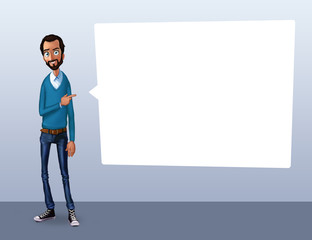 Business speech near the flip chart