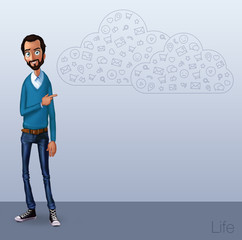 Business speech near the flip chart