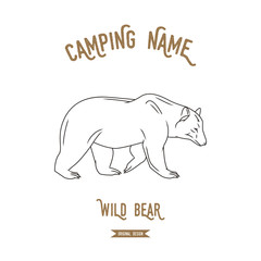 Fototapeta premium Bear vector illustration. European animals silhouettes vintage.