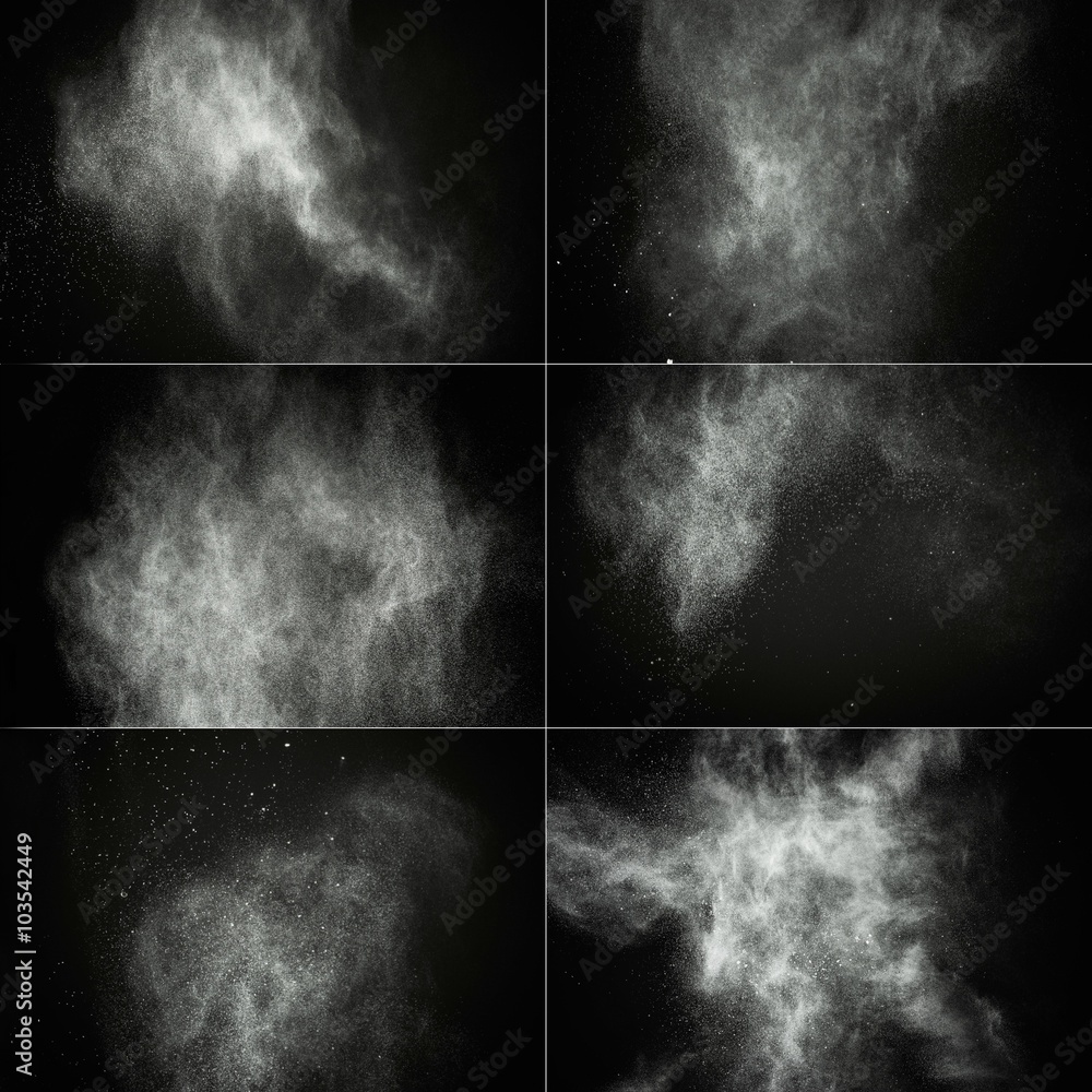 Canvas Prints white powder exploding isolated on black