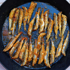 Boquerones fritos Mediterranean fried anchovies