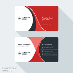 Creative and Clean Business Card Template. Flat Design Vector Illustration. Stationery Design