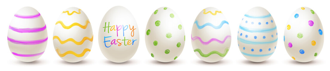 Row of painted easter eggs - happy easter - 103543207