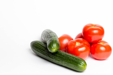 Tomatoes and cucumbers