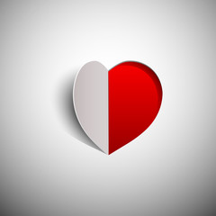 vector illustration of heart. love design. heart in paper style. heart background.