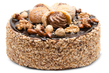 Chocolate cake close up