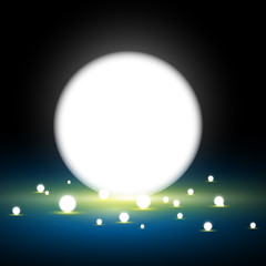 vector illustration of light balls, abstract background, magic background