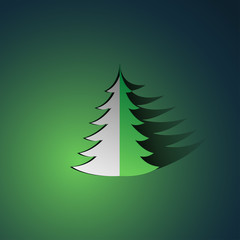 Naklejka na ściany i meble vector illustration of pine tree. Paper pine. Pine logo. Paper tree. Tree logo. tree design. Cut paper.