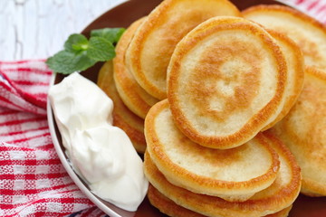 Pancakes with sour cream