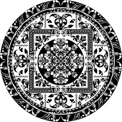 Circular pattern of traditional motifs