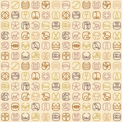 Egypt symbol icon seamless pattern with a lot of symbols such as