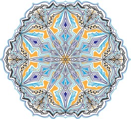 Hand drawn background. Mandala. Geometric circle element.