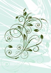Fototapeta na wymiar Floral background with decorative branch. Vector illustration.