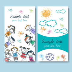 business card with a picture of children