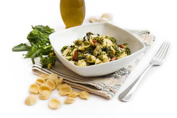 Orecchiette con cime di rapa, Italian pasta with turnip greens