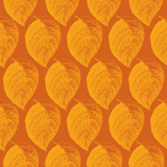 Autumn hand drawn leaf. Wallpaper seamless pattern background.
