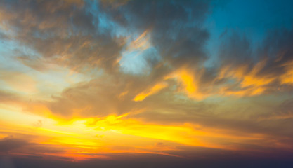 Dramatic sunset and sunrise sky.